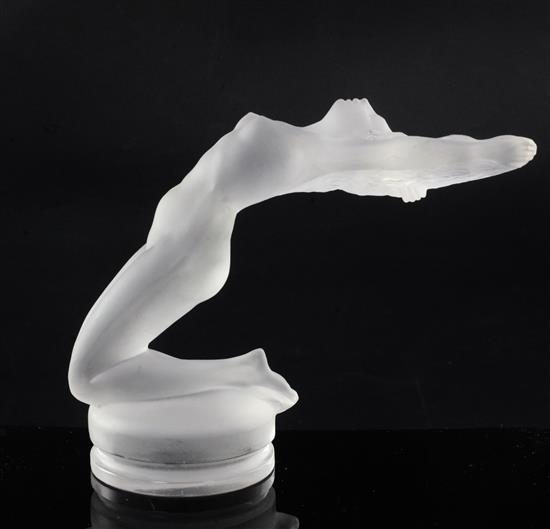 Chrysis/Nude Female. A glass mascot by René Lalique, introduced on 21/3/1931, No.1183 Height 12.8cm.